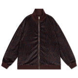 Zip up sweater - Chocolate leopard van Repose AMS | Kids Conceptstore Le Fanfare