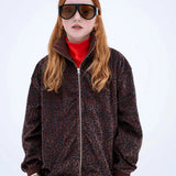 Zip up sweater - Chocolate leopard van Repose AMS | Kids Conceptstore Le Fanfare