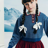 Zug merino knitted polo - Bleu Flight van Morley | Kids Conceptstore Le Fanfare