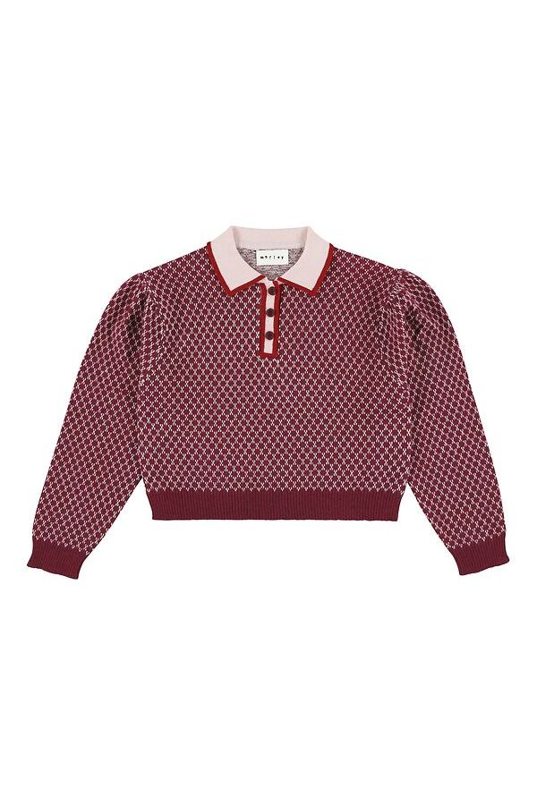 Zug merino knitted polo - Persian van Morley | Kids Conceptstore Le Fanfare