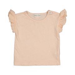 PELICAN- Cot.Linen frilly T-shirt - Oldpink