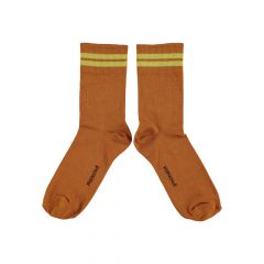 Piupiuchick Short socks Camel with yellow stripes