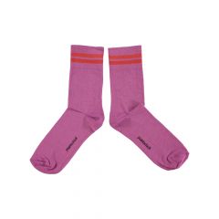 Piupiuchick Short socks Lilac with red stripes