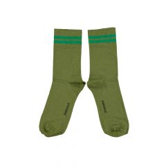 Piupiuchick Short socks Olive green with green stripes