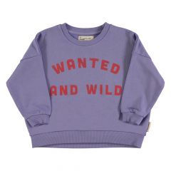 Piupiuchick Sweatshirt Purple with "wanted & wild" print